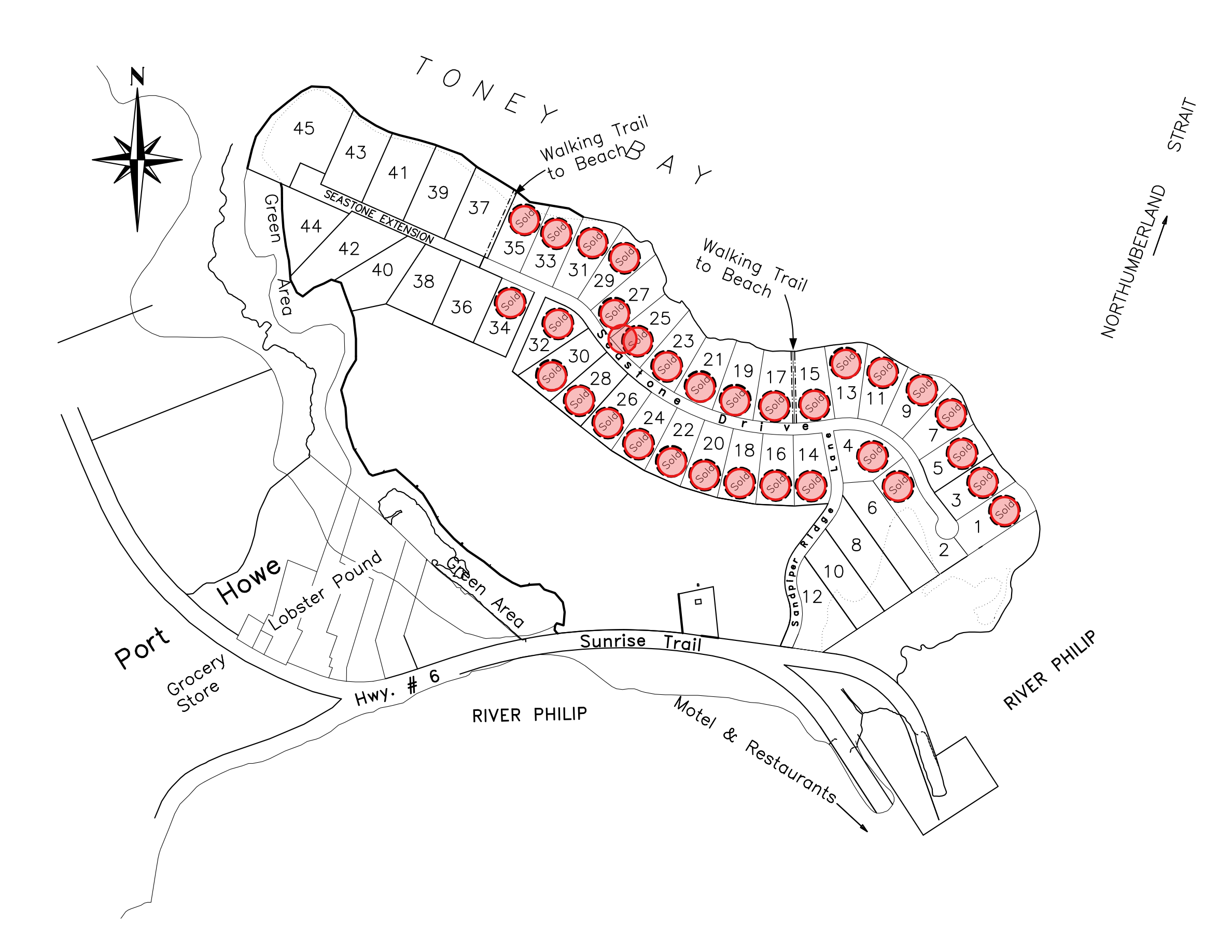 The Shores at Toney Bay lot map